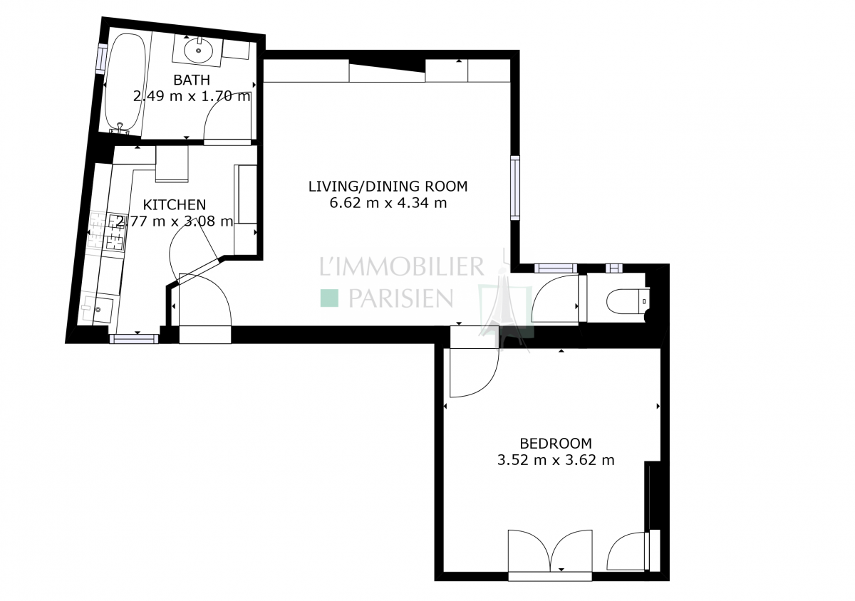 Vente Appartement  2 pièces - 44.2m² 75018 Paris