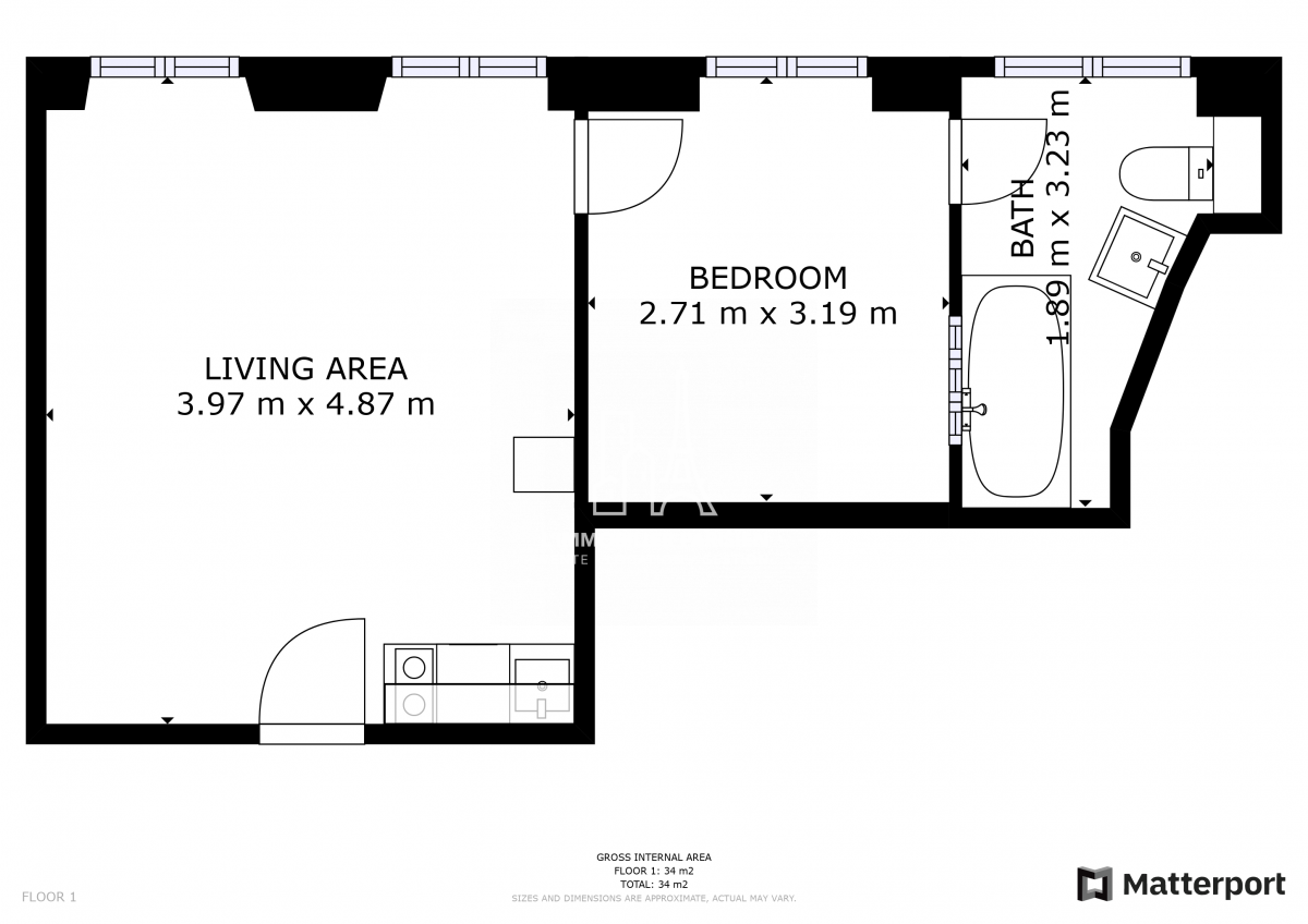 Vente Appartement  2 pièces - 32m² 75017 Paris